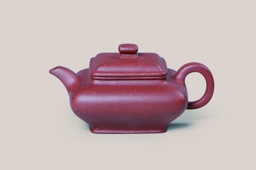 汤杰紫砂壶 方虚扁 