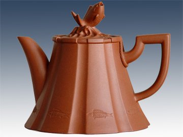 王石耕紫砂壶 鱼家乐 