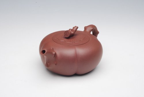 陈健紫砂壶 柿扁 
