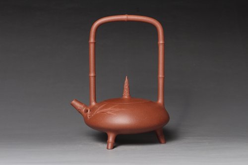 顾丽萍紫砂壶 秀竹提梁 