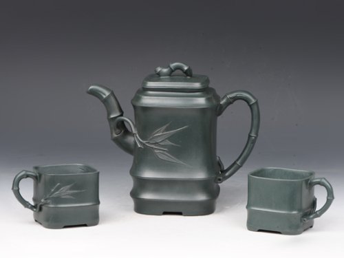 邵文紫砂壶 高竹段套壶 