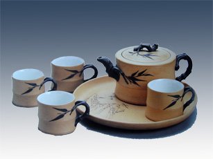 吴云根紫砂壶 竹段 