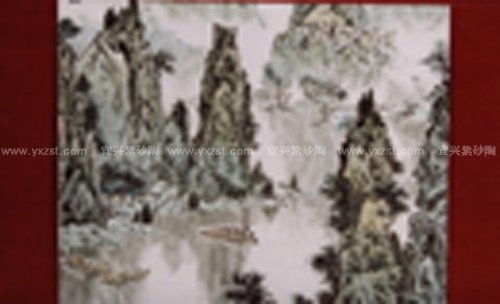 文盛紫砂壶 山水画2 