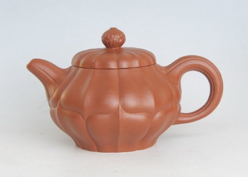 李彬紫砂壶 朱泥合菱 