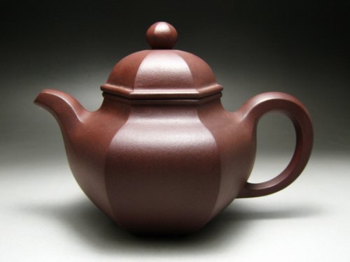 管小平紫砂壶 六方掇子 