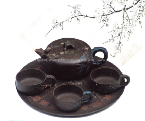 季益顺紫砂壶 冰梅套壶 