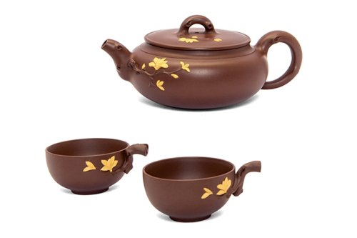 吴菊芳紫砂壶 兰之韵系列 一珠圆情组壶 