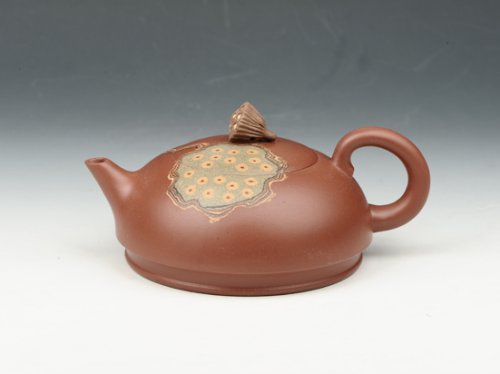 邵慧琴紫砂壶 云水莲心 380cc 原矿红皮龙 