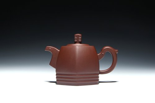 蒋飞龙紫砂壶 六方青玉 