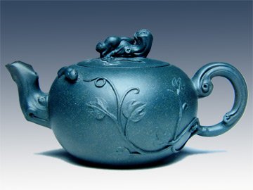 郭超刚紫砂壶 松鼠葡萄 