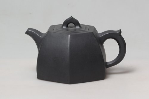 田志平紫砂壶 六方铜铊 