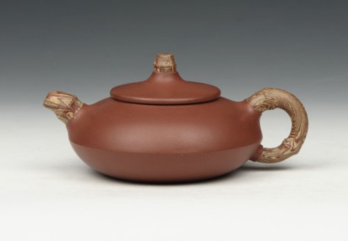 范宴花紫砂壶 扁壶 