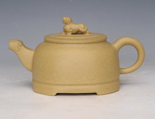 周华芳紫砂壶 狮方壶 