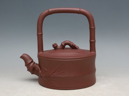 徐海斌紫砂壶 竹节提梁 