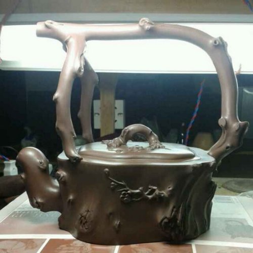 陈友林紫砂壶 梅花提梁 