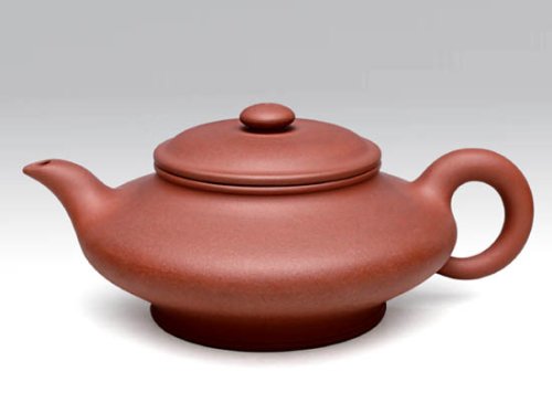 严志军紫砂壶 虚扁壶  泥料：原矿清水泥  容量：350CC 