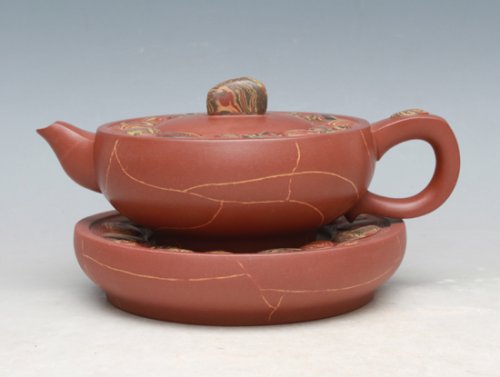 许建华紫砂壶 雨花石绞泥 