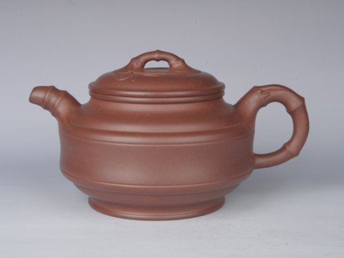 周可明紫砂壶 双线竹鼓 