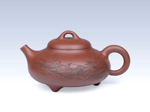 储国峰紫砂壶 三脚石瓢 