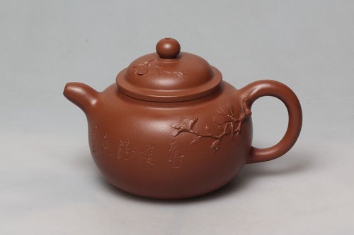 卢息勤紫砂壶 玉兰壶（研高 黄自英刻） 