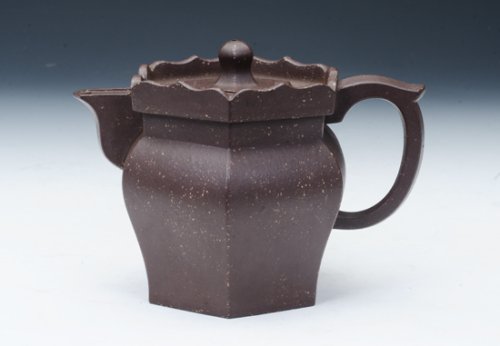 蒋方良紫砂壶 僧帽壶 