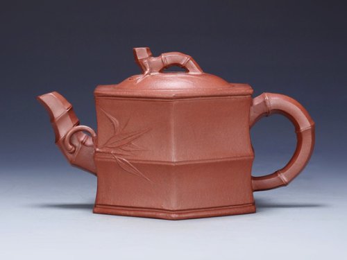 朱大伟紫砂壶 小六方竹段2 