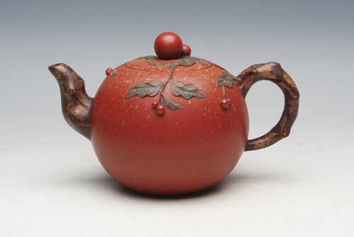 许新禄紫砂壶 朱泥樱桃 
