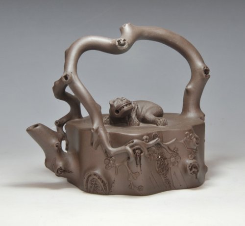 潘孟华紫砂壶 辟邪提梁 