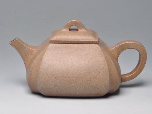 范育君紫砂壶 四方抽角石瓢系列 段泥 520cc 