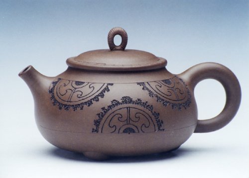 鲍玉美紫砂壶 思古瓦当  