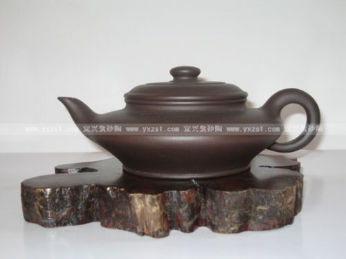 胡洪锁紫砂壶 虚扁 