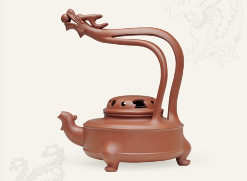 周国新紫砂壶 龙凤呈祥 