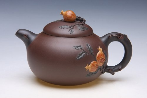 蒋艺华紫砂壶 富贵石榴壶 