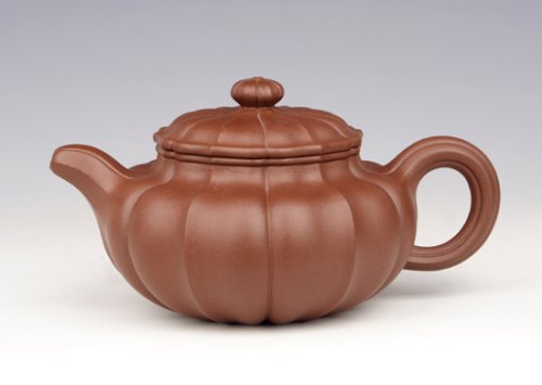 狄新陶紫砂壶 菱花仿古 