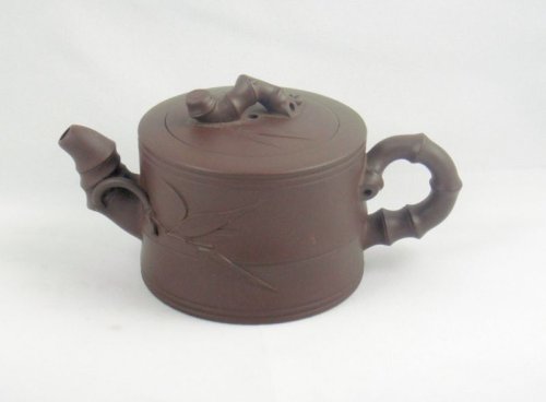 吴祥大紫砂壶 竹段(拼紫)220CC 