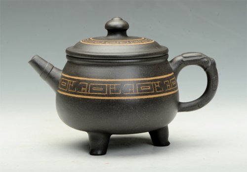高俭紫砂壶 青铜鼎 