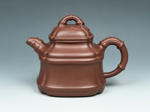 刘亚萍紫砂壶 四方竹鼎壶 