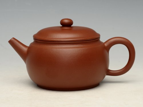 周亚萍紫砂壶 朱泥鼓形 