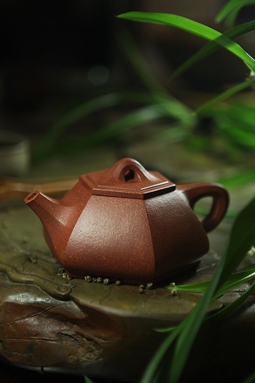 高奋荣紫砂壶 六方石瓢 