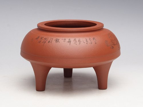 周奇鸣紫砂壶  杂件（花盆）红清... 