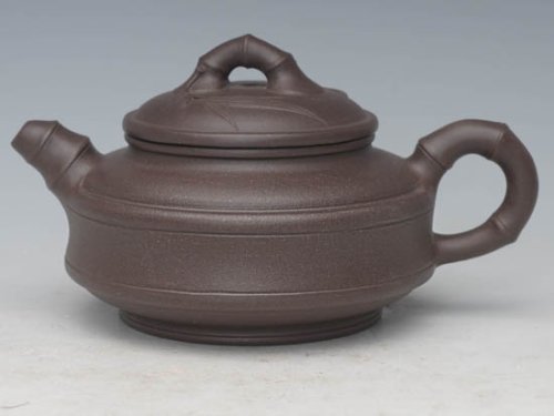 吴勤兰紫砂壶 双线竹鼓 