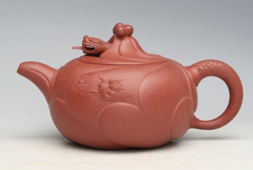 沈梁紫砂壶 鱼化龙 