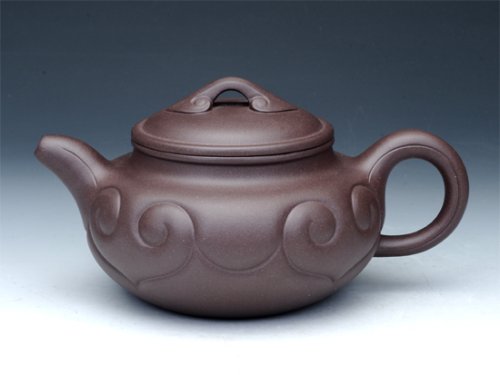 蒋方良紫砂壶 仿古如意壶 
