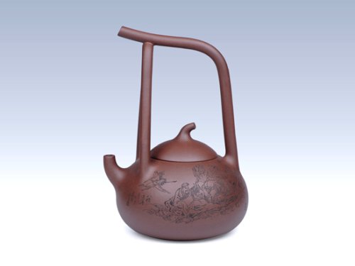 储国峰紫砂壶 瓢瓜提梁 