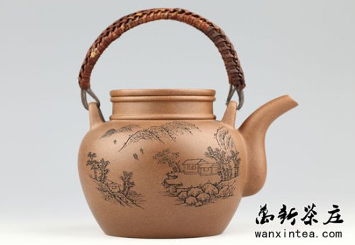 邵新和紫砂壶 已故高工邵新和制做雕刻[寿星壶](证书齐全)(800cc) 