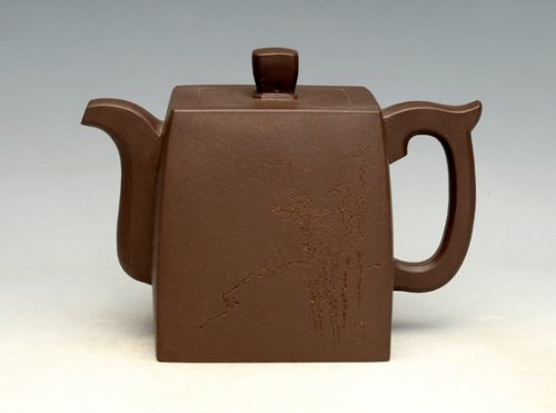 张斌.紫砂壶 高方(陶刻陈洪林) 