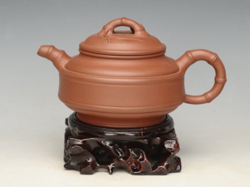 张佩紫砂壶 双线竹鼓   容量：300cc 