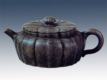 时大彬紫砂壶 菱花瓣壶 