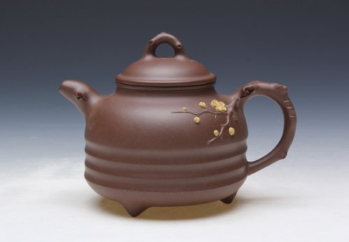 杨旭紫砂壶 三足梅花 