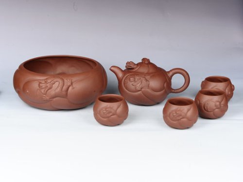 张丽妹紫砂壶 鱼化龙套壶 